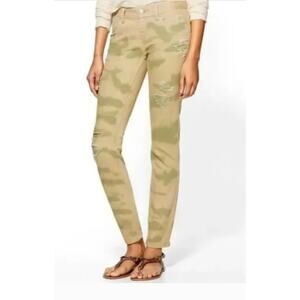 Free People 'Castro' Camo Distressed Skinny Jeans sz 25